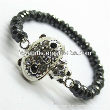 Diamante Legierung mit 6 * 4MM magnetischen Hämatit facettierten Abakus Perlen Edelstein Armband